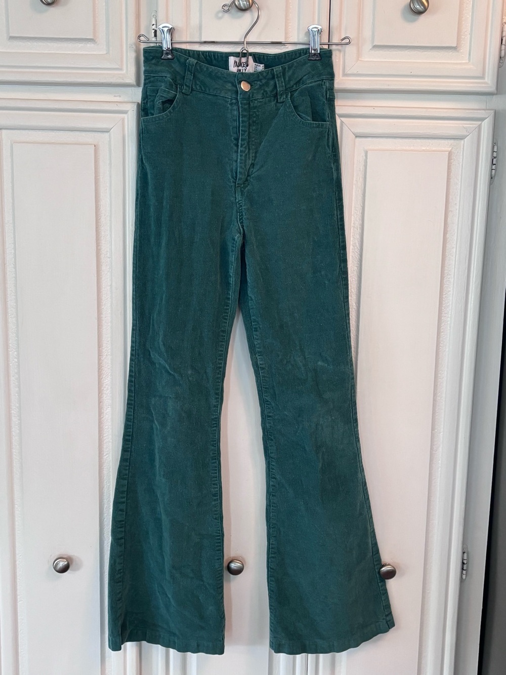 Princess Polly Emerald Green Corduroy Flare Jeans sz2